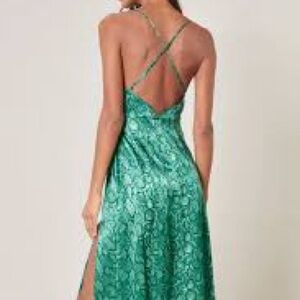 NWT Sugarlips SLIP DRESS snakeprint stretch XS S M zipper adjustable straps slit